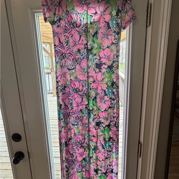Lilly Pulitzer Pink and Green Floral Maxi Dress - Picture 3 of 3